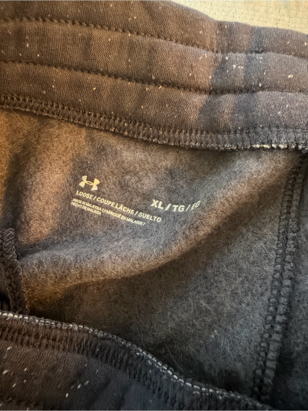 Under Armour Black Jogger Track Pants with White Drawstring - Picture 3 of 3
